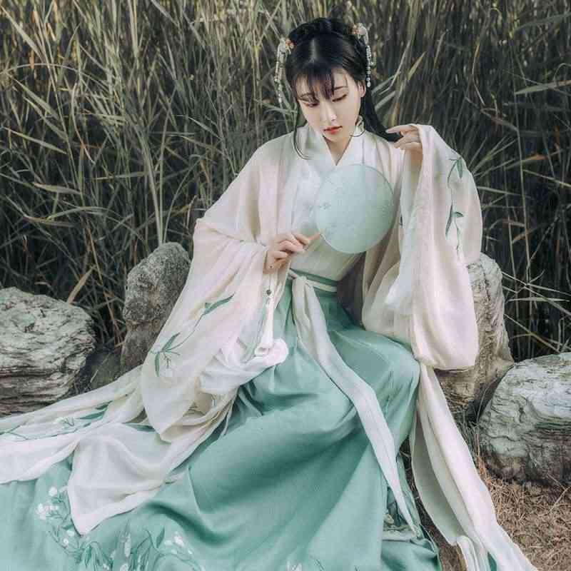 Long Sleeve Traditional Chiffon Dress
