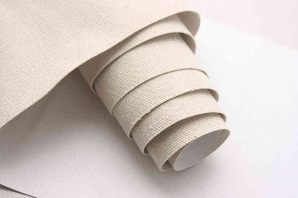 Wide Quality Blank Linen Blend Canvas Roll With Fine-medium Texture