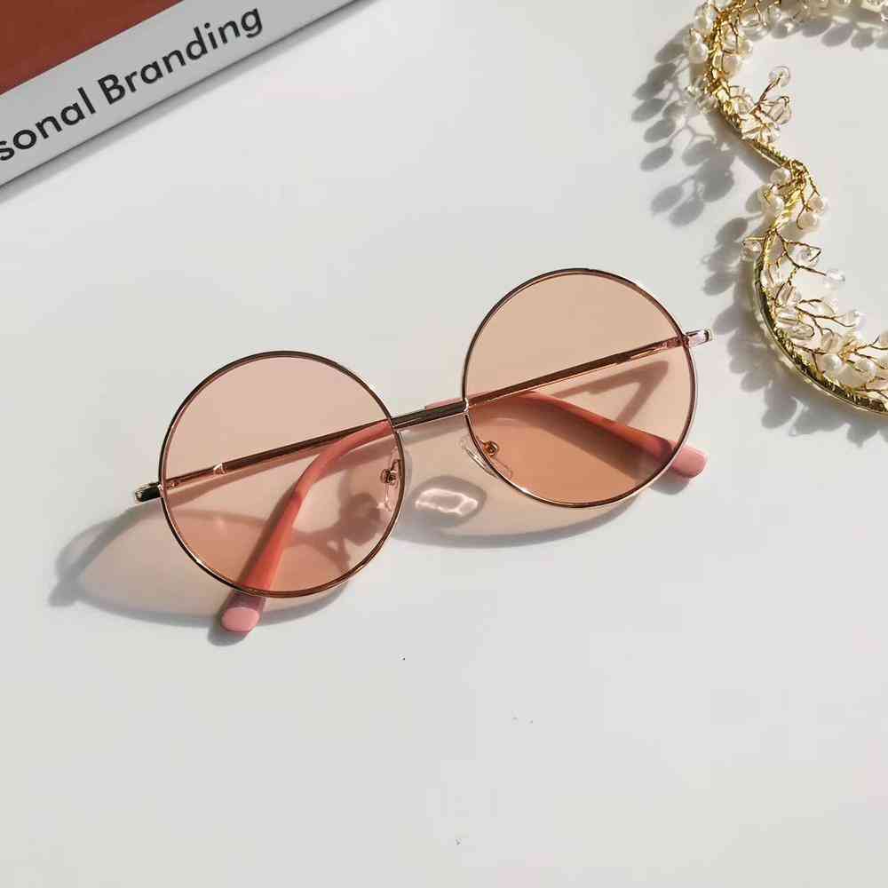 Fashion Retro Sunglasses Colorful Mirror Boy Girl Metal Frame Kids Cute Simple Outdoor