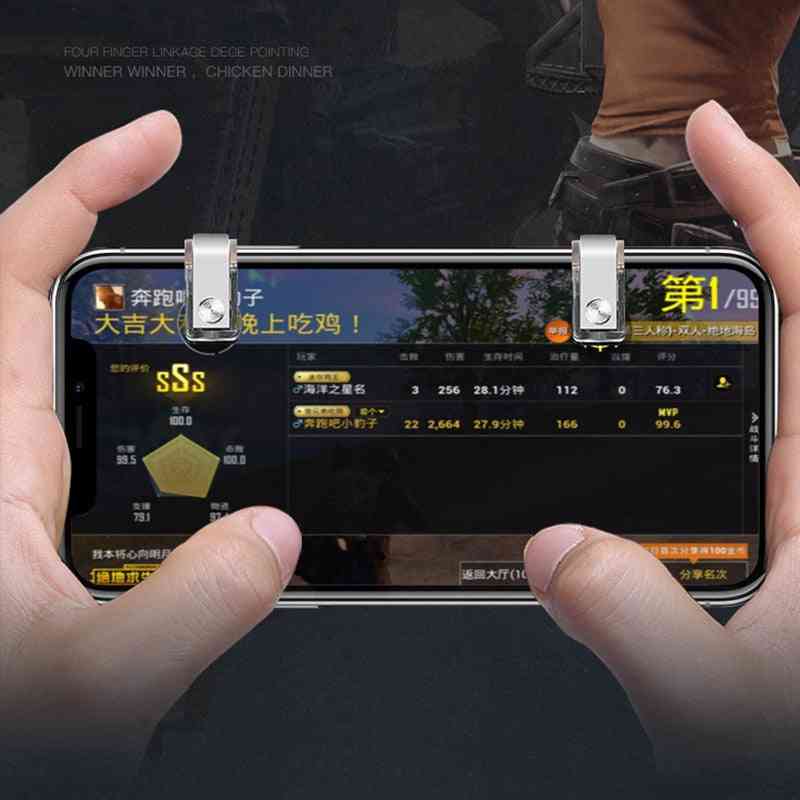 Telefoon metalen joystick voor pubg mobiel spel - gamepad trigger-vuurknop
