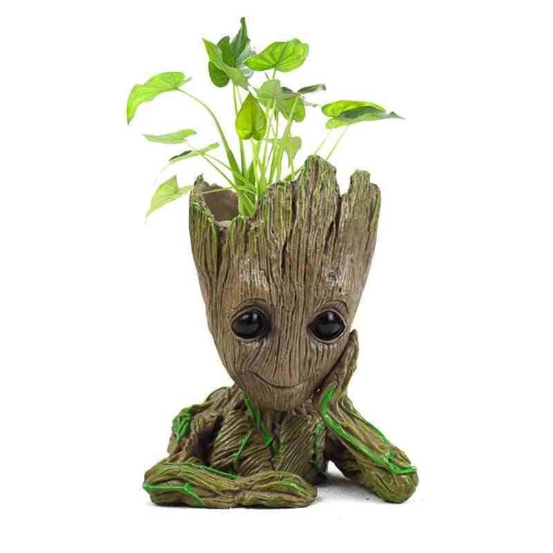 Strongwell Groot Flowerpot Planter Figurines Tree Man Cute Model Toy Garden For Kids
