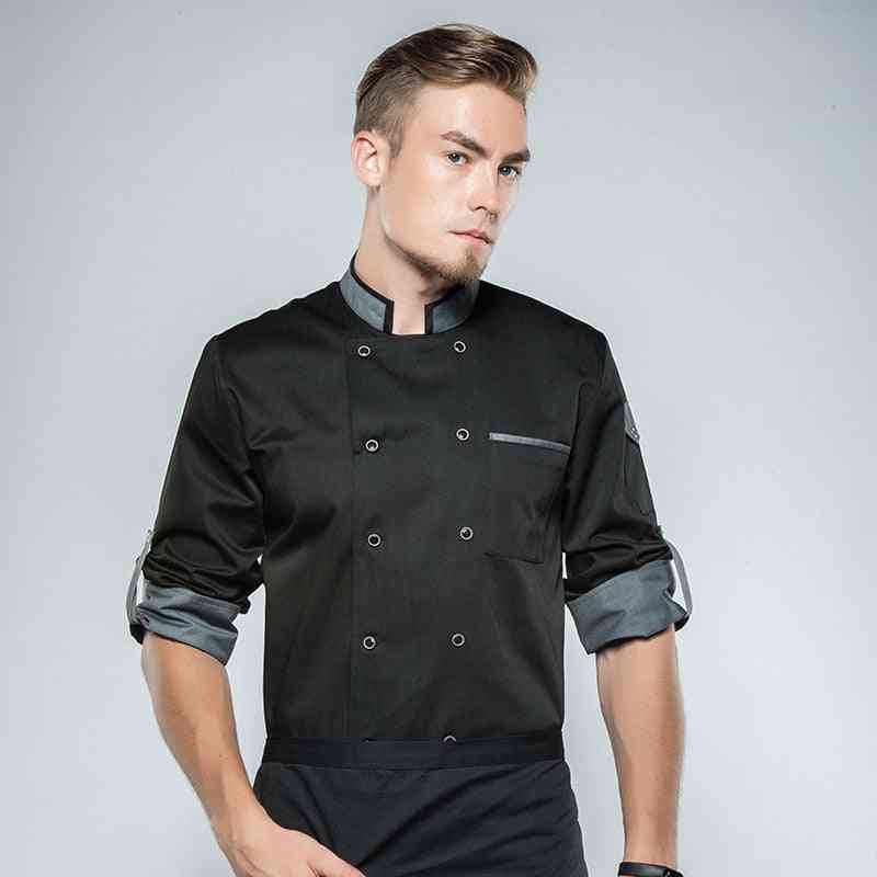 Koch-Kochmantel mit langen verstellbaren Ärmeln, Restaurant-Hotel-Küchengeschirr, Kellner-Uniform