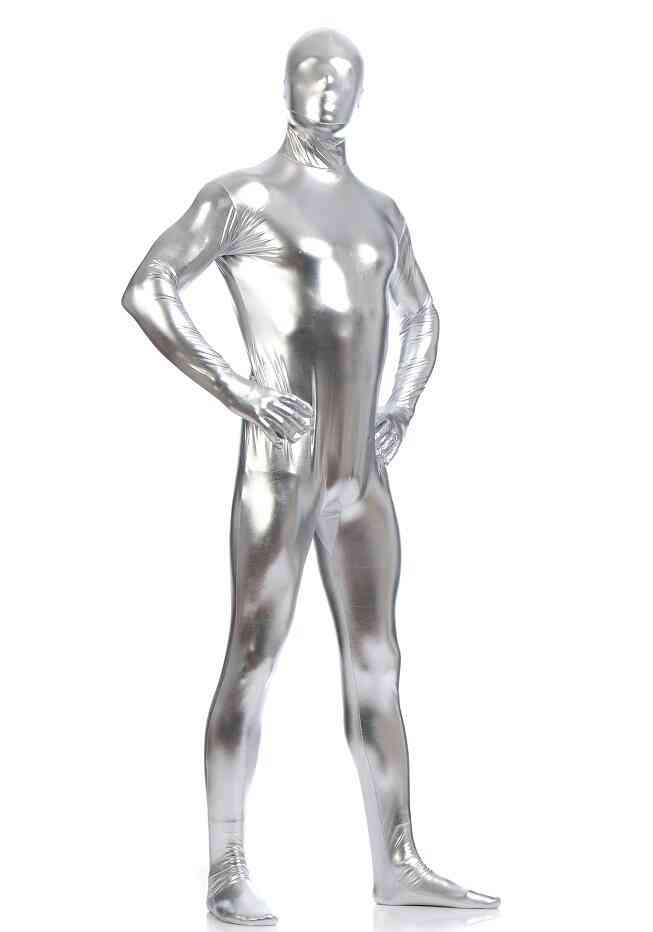 Shiny Metallic Long Sleeve Full Body Zentai Suit