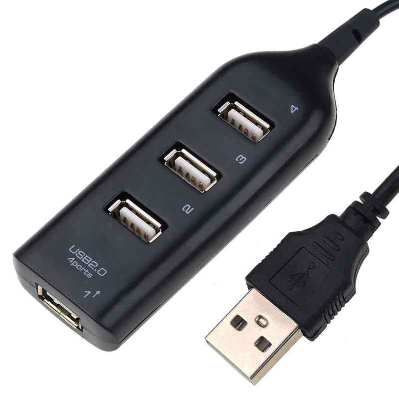 Universal Usb Hub 4 Port 2.0  With Cable, High Speed Mini Splitter Adapter For Laptop/pc
