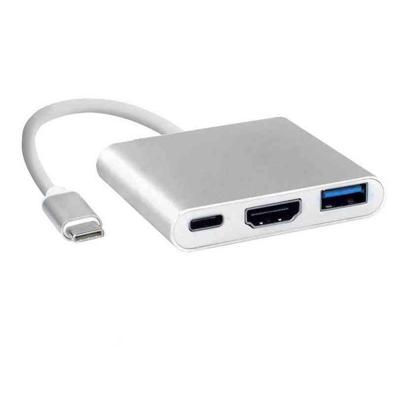 3 Adapter Usb Type C Hub To Hdmi Dock With Pd For Macbook Pro/air