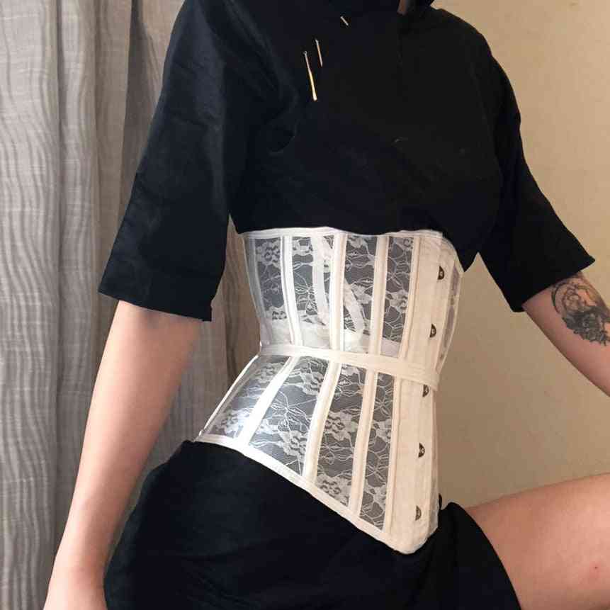 Corset Underbust Women Gothic Top Curve Shaper Modeling Strap Slimming Waist Belt Lace