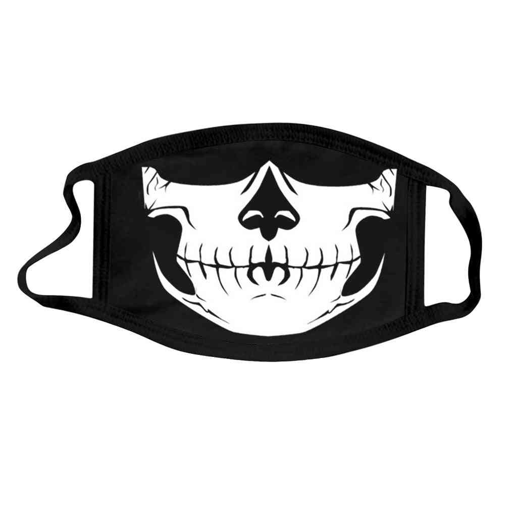 Men And Women Personalized Halloween, Skull Printed, Face Masks - Reusable, Washable
