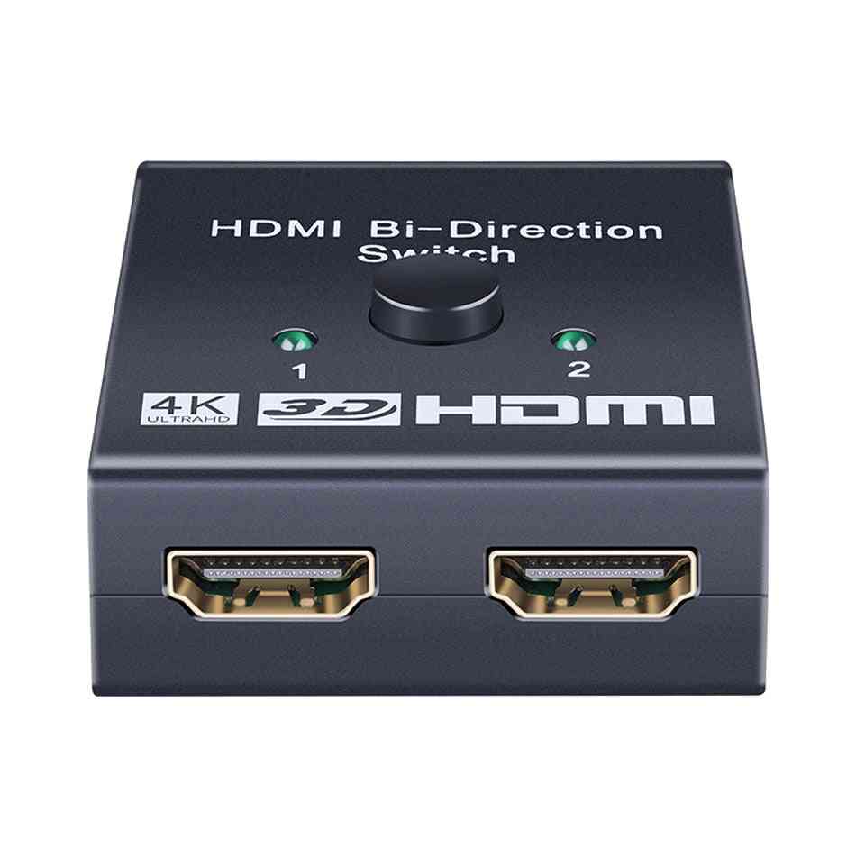 Bi-direction 1 To 2 Hdmi 2.0 Splitter Adapter Switch For Ps3/ps4/tv/xbox