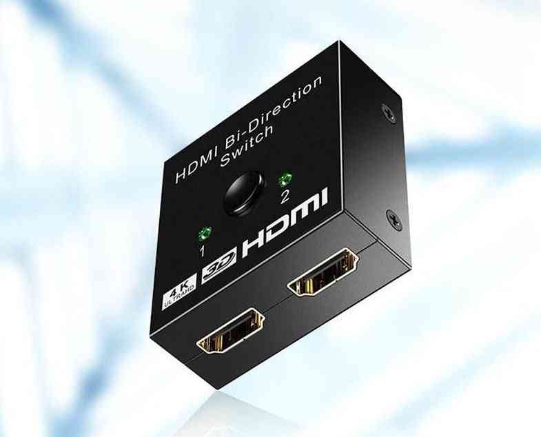Bi-direction 1 To 2 Hdmi 2.0 Splitter Adapter Switch For Ps3/ps4/tv/xbox
