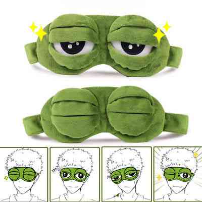3d Sad Frog Closed/open Eye Padded Shade Cover, Sleeping Mask