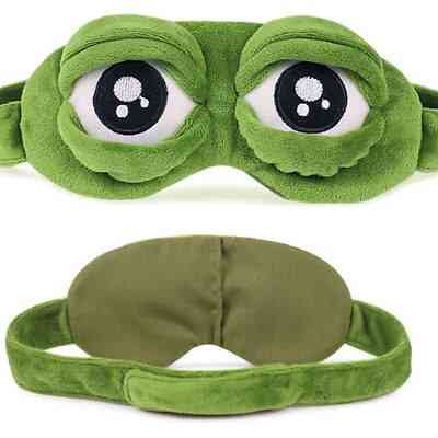 Couverture d'ombre rembourrée 3d grenouille triste oeil fermé/ouvert, masque de sommeil