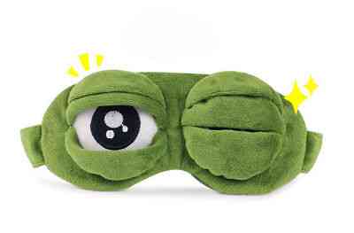 3d trist frosk lukket / åpent øye polstret skyggedeksel, sovemaske