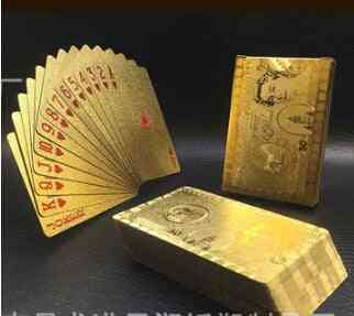 Vodotesné zlaté pokerové karty - fóliou pokovovaný hrací balíček