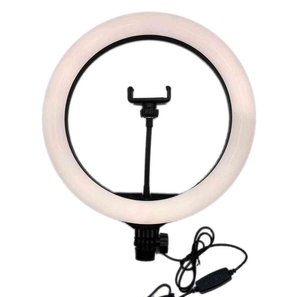 USB-ledd selfie ring ljus mobiltelefon fotografering belysning med stativ