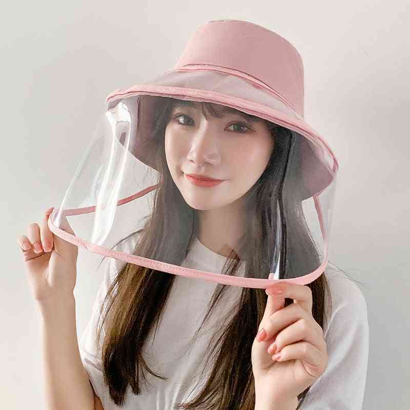 Sommer anti-spyt spand hatte, stor randen gennemsigtig, tpu beskyttelse