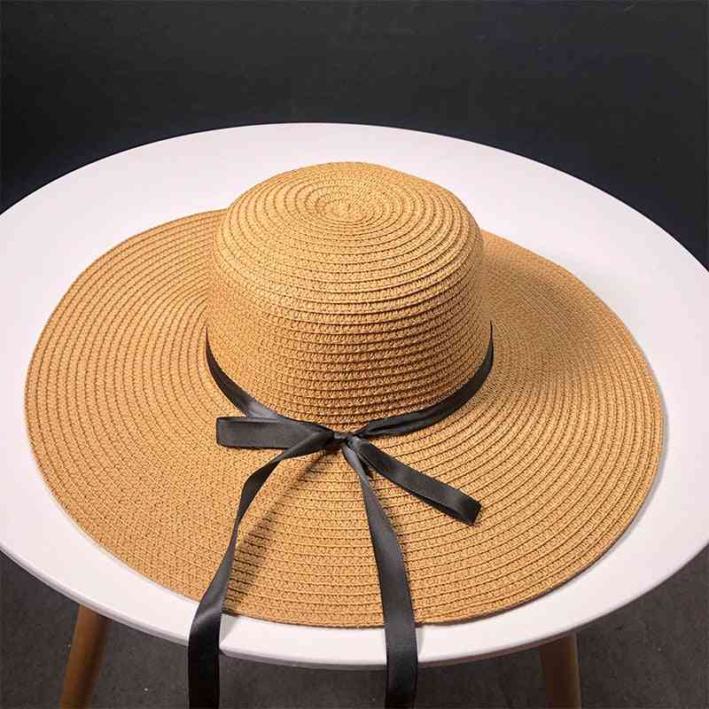 Ma'am Leisure Go On A Journey Bow Straw / Hat Outdoors Sun Hat
