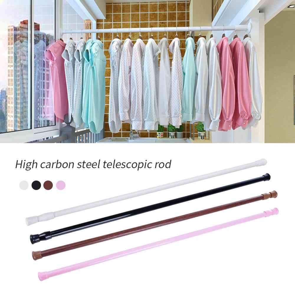 Carbon Steel Retractable Bathroom Hanging Shower Curtain Rod, Door Telescopic Multi-size