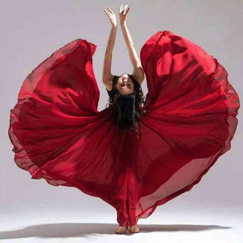 Dwuwarstwowe flamenco, szyfon do tańca brzucha, duże skrzydło, bandażowe spódnice