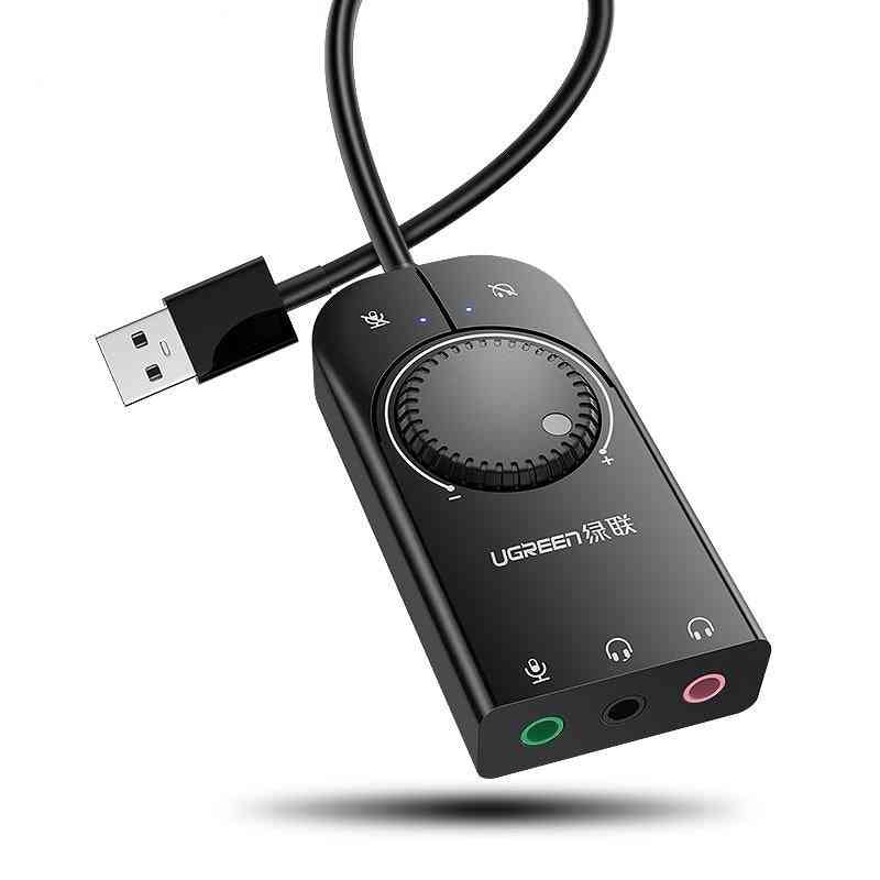 Ugreen Usb Interface External Microphone, Audio Adapter Soundcard For Laptop