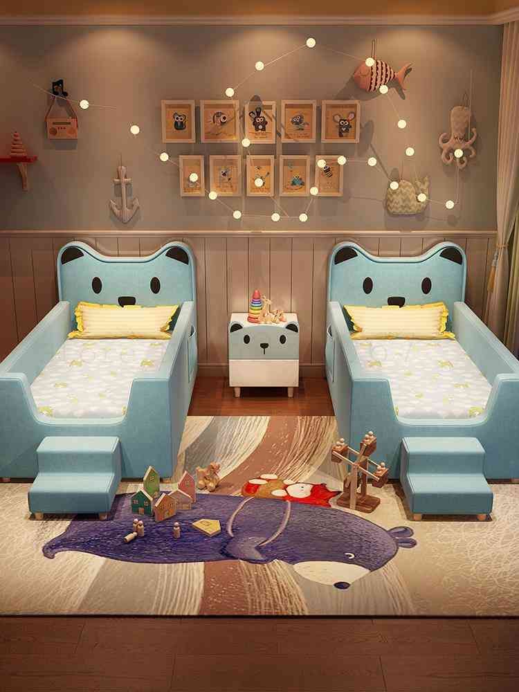 Dormitor de desene animate depozitare urs din lemn masiv sertar dublu noptiera