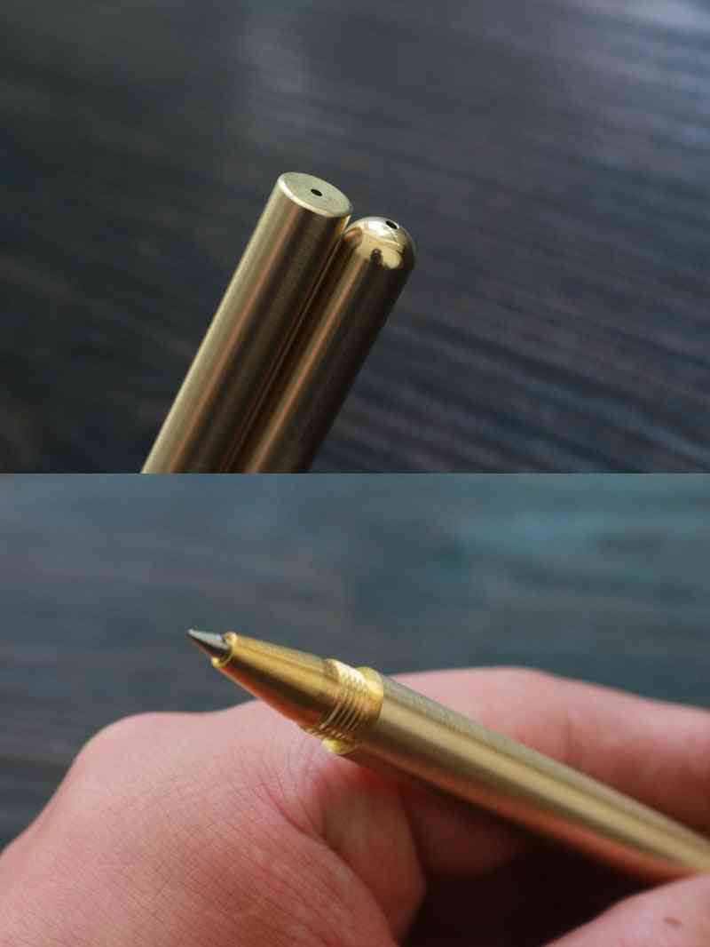 Pencil Retro Brass Pen, Outdoor Survival Edc Camping Glass Breaker Gear