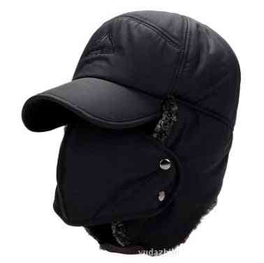 Winter Ear Protection Face Bomber Hats & Mask - Thicker Plus Velvet Warm Women's Earmuffs Ski Cap