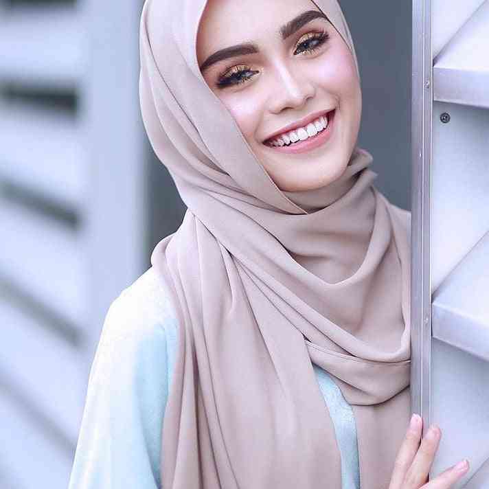 Lange Chiffon-Schals, Hijabs, schlichtes Kopftuch, Kopftuch