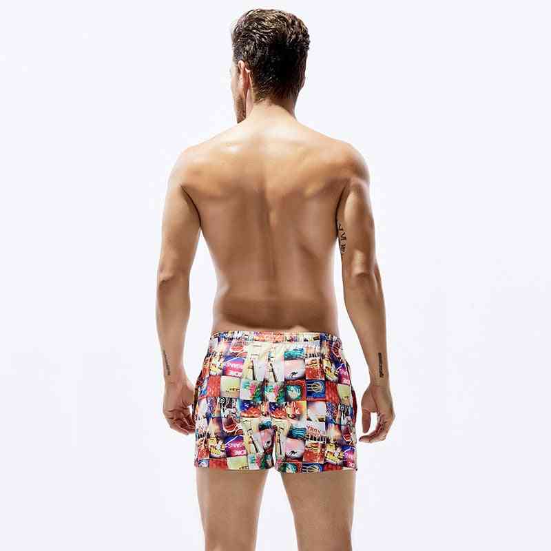 Men's Board Printed Striped Quick Drying Summer Beach Short Pants