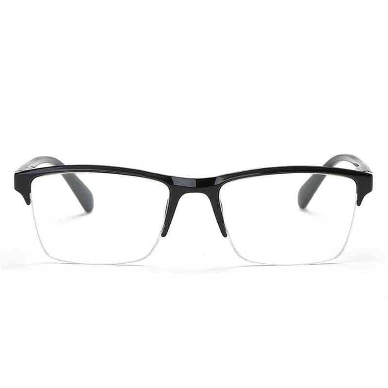 Ultralekkie kwadratowe okulary do czytania z połówkową ramką,