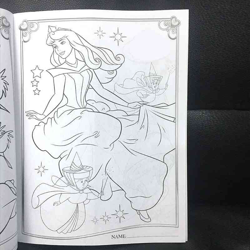 Livro de colorir com adesivos de princesa de 16 páginas