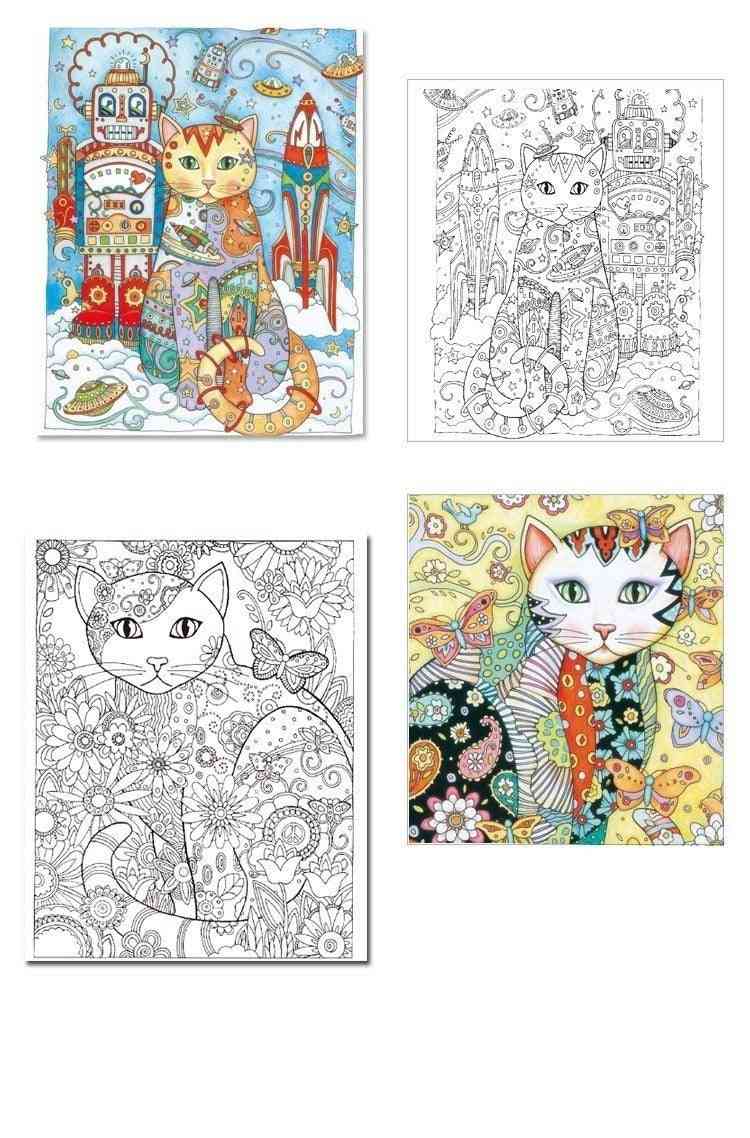 24 Pages Creative Cats Coloring Book