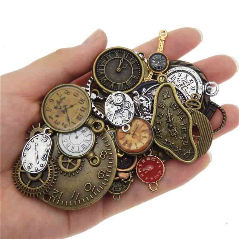 Clock Watch Alloy Face Charms-jewelry Making Steampunk Accessory
