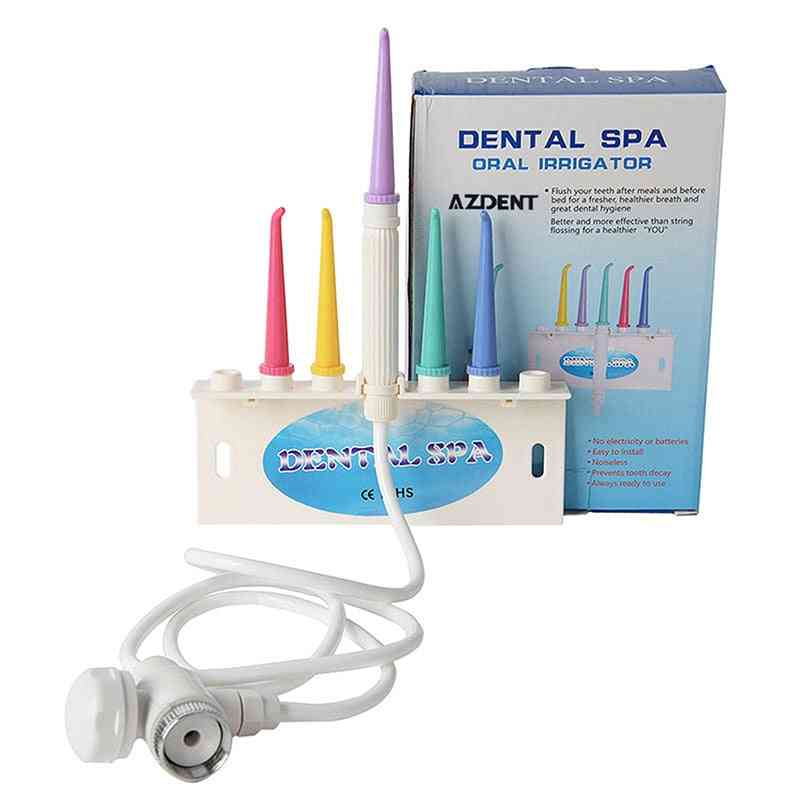 Tandtråd, oral irrigator, kranvattenstråle, tandtrådsrengörare, munstycksspetsar
