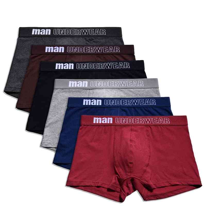 Cotton Soft Breathable Solid Underwear, Flexible Boxershorts Underpants