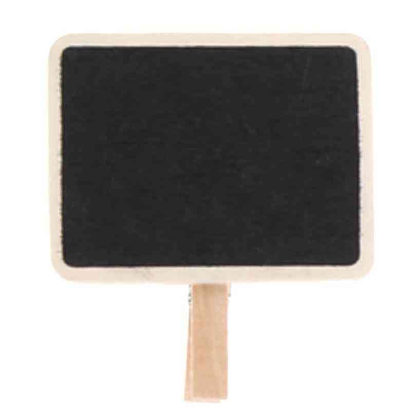 Mini tableau rectangle en bois, tableau noir, pinces clip tag message - tableau