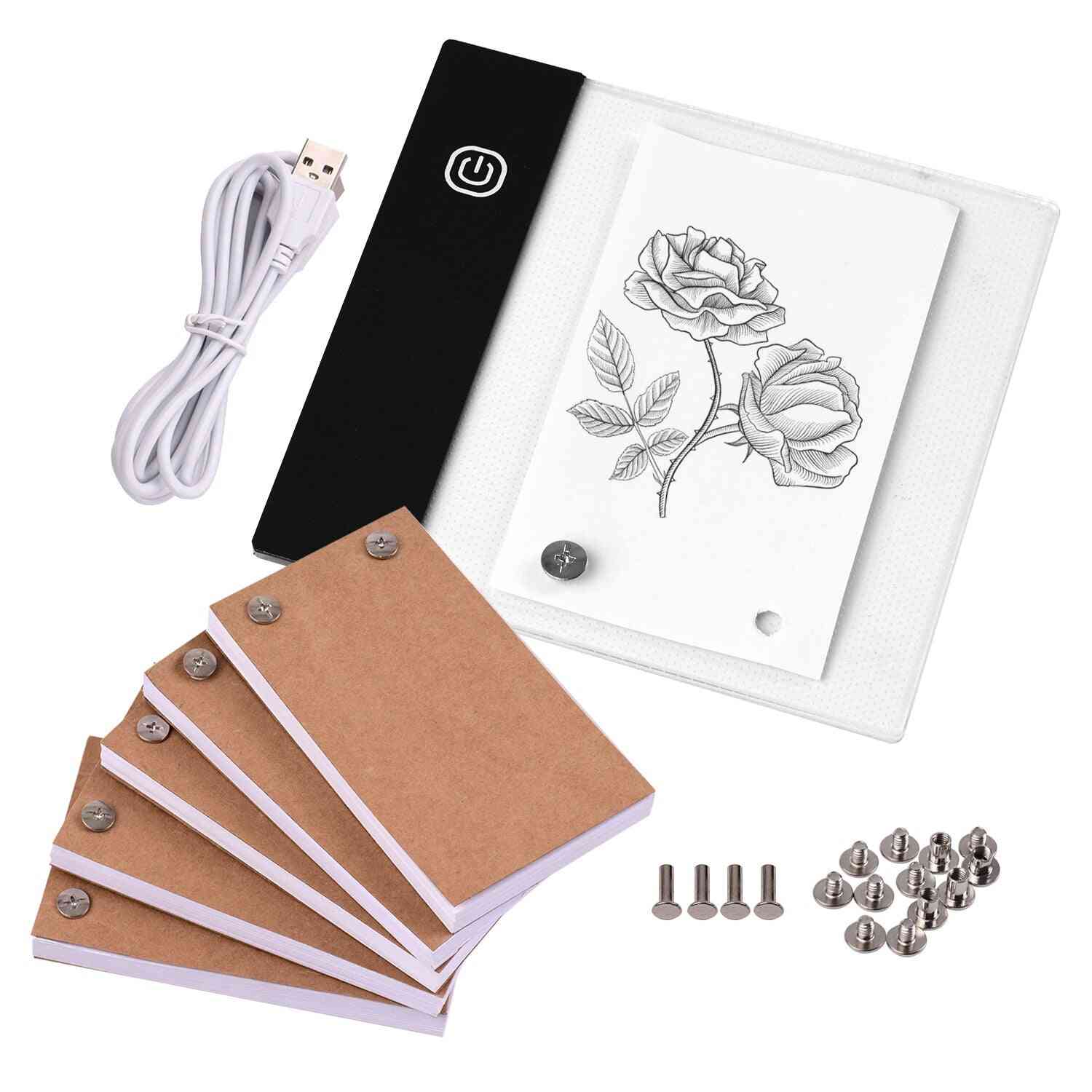 300 Sheets Flip Book Kit With Mini Light Pad