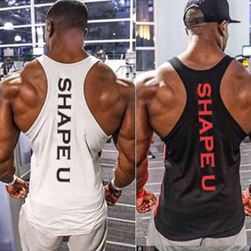 T-shirt fitness palestra da uomo, t-shirt canottiera muscolare bodybuilding stringer