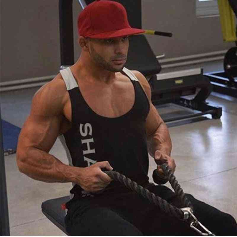 Muška fitness majica za teretanu, majica s prslukom za tjelesni prsluk za bodybuilding