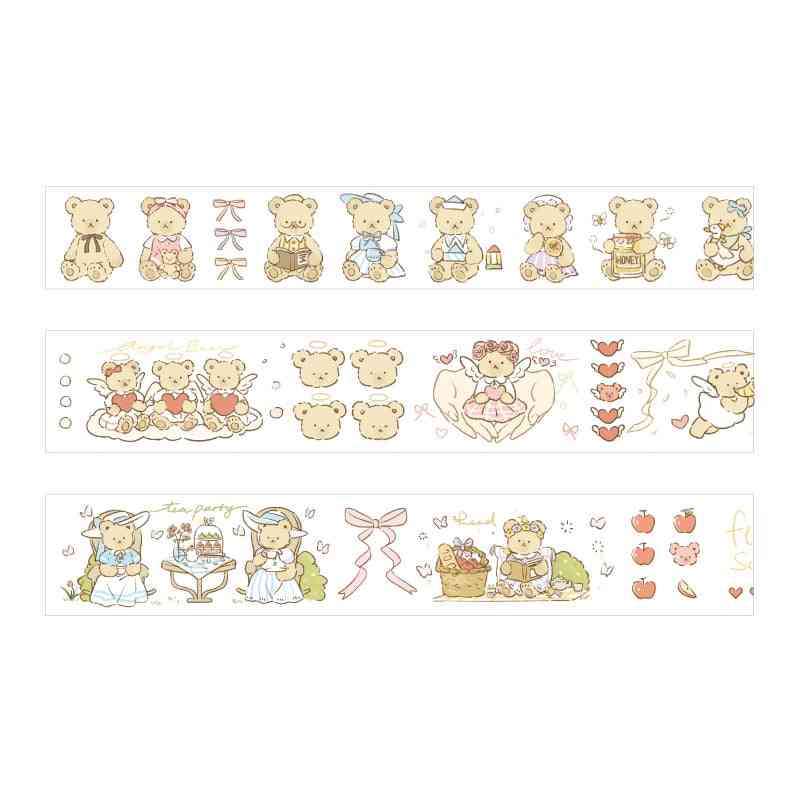Fairy Tale Bear Series, Cute Decorative Special Oil Paper Masking Tape