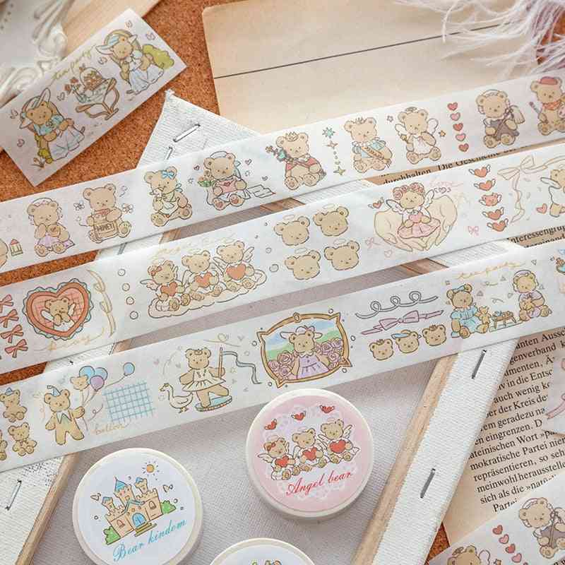 Fairy Tale Bear Series, Cute Decorative Special Oil Paper Masking Tape
