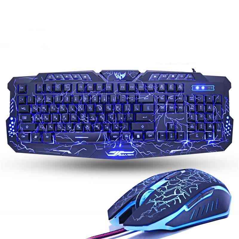 M200- Led Breathing Backlight, Pro Gaming Keyboard & Mouse Combos With Usb Wired