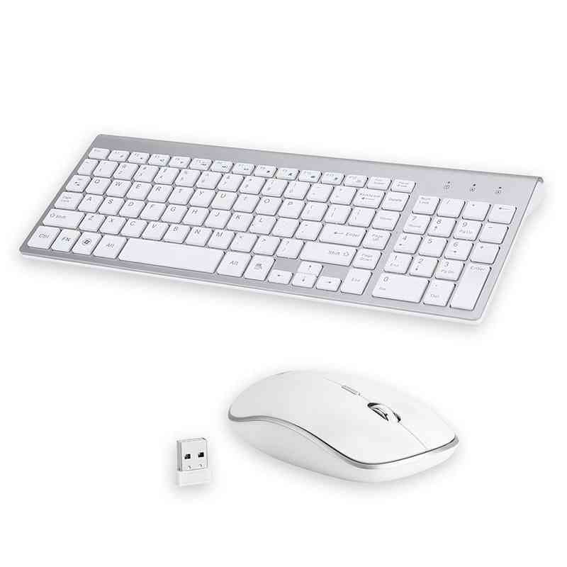 2.4g Wireless Silent Keyboard And Mouse, Mini Multimedia Combo Set