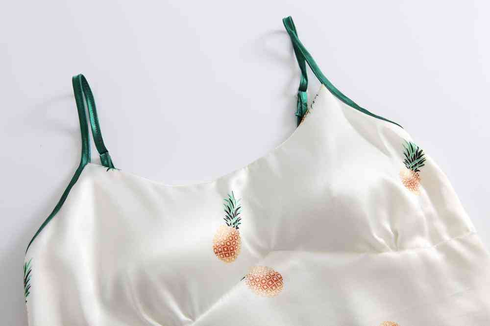 Summer/autumn- Stain Emulation, Silk Printed, Sleepwear Pajamas Sets