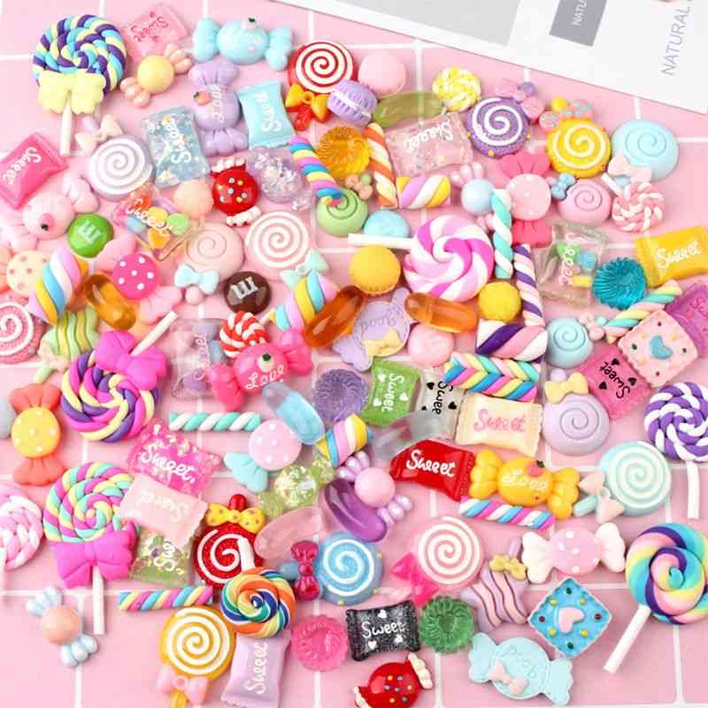 Assorted resin charms mixed candy sweets drop oil flatback cabochon perle