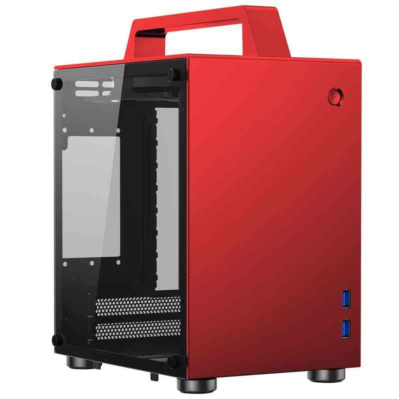 T8 Itx Portable Mini Aluminum Chassis Side, Transparent Small Computer Handle Case