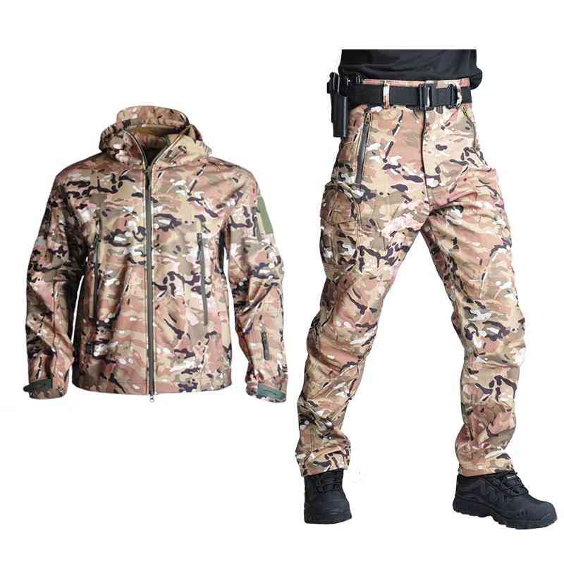 Unisex Army Waterproof Camo Hunting Clothes Jacket + Pants