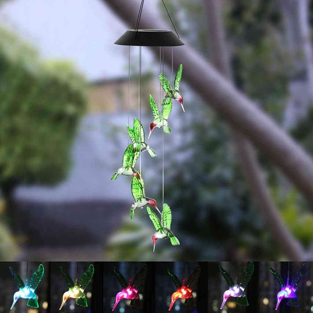 Dreamcatcher Color Changing Led Solar Wind Chime Hummingbird