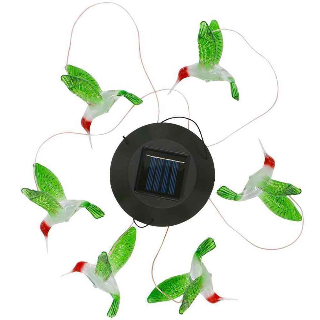 Cazador de sueños que cambia de color led carillón de viento solar colibrí