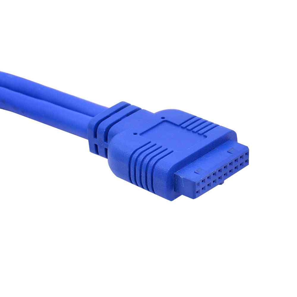 20pin 2 Port Usb3.0 Hub Usb 3.0 Front Panel Cable Adapter Fdd Bracket For Pc Desktop