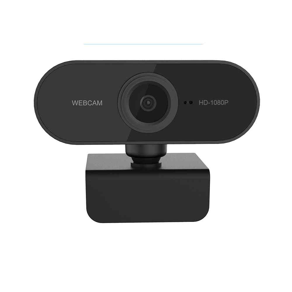 Mini câmera da web para computador hd 1080p giratória com microfone
